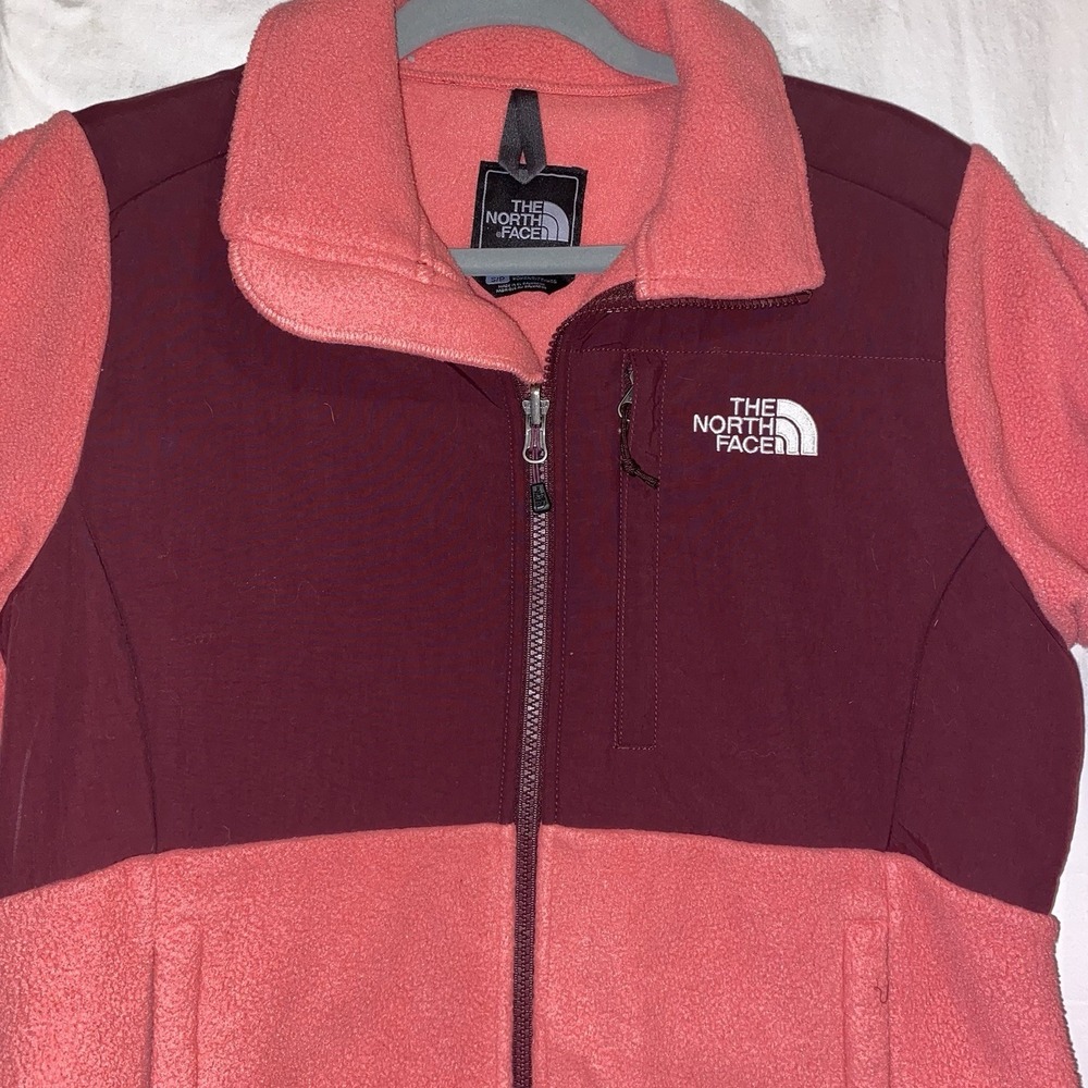The North Face Women's Polartec Fleece Zip Up Jacket Pink Brown Size S Winter